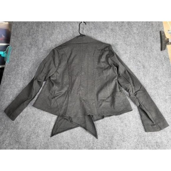 Neiman Marcus Drape Jacket Women Sz L Gray Designer Office Professional Workwear - Picture 7 of 8